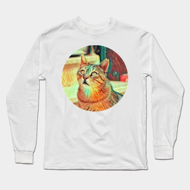 Anxious floppy cat Long Sleeve T-Shirt by GoranDesign